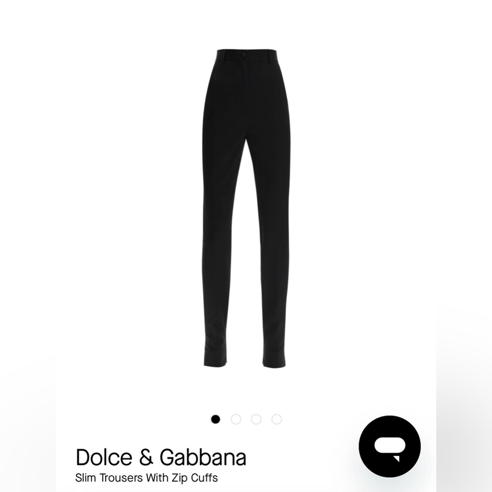 Dolce & Gabanna Satin Skinny Pant with Velvet Waist